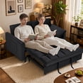 thumbnail image 6 of MIKIBAMA 55" Velvet 3 In 1 Convertible Sofa Bed with Side Pockets & Adjustable Backrest, Perfect for Living Room,Black, 6 of 7
