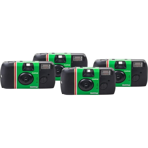 FUJIFILM QuickSnap Flash 400 One-Time-Use Camera 4 Pack, 27 exp Each