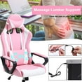 thumbnail image 5 of YRLLENSDAN Gaming Chair for Adults PC Gaming Chair with Vibrating Massage Heavy Duty Gaming Chair Video Game Chair Reclining Gaming Chair Comfy Computer Chair with Headrest and Lumbar Support,Pink, 5 of 8
