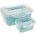 thumbnail image 3 of GOOHOCHY cajas de gran capacidad para refrigerador, contenedor de alimentos para cocina, caja fresca, color azul, 3 of 8