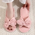 thumbnail image 3 of Taqqpue Open Toe Slipper for Women Women Fashionable Casual Winter Open Toe Home Friendly Soft Cotton Flat Slippers Fuzzy House Slippers Gift for Women, 3 of 6