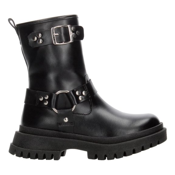 Botas Niña Tropicana Negro Doble Hebilla Zipper Plataforma negro 18 MX