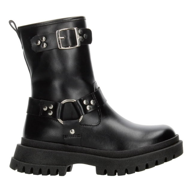 Botas Niña Tropicana Negro Doble Hebilla Zipper Plataforma negro 18 MX