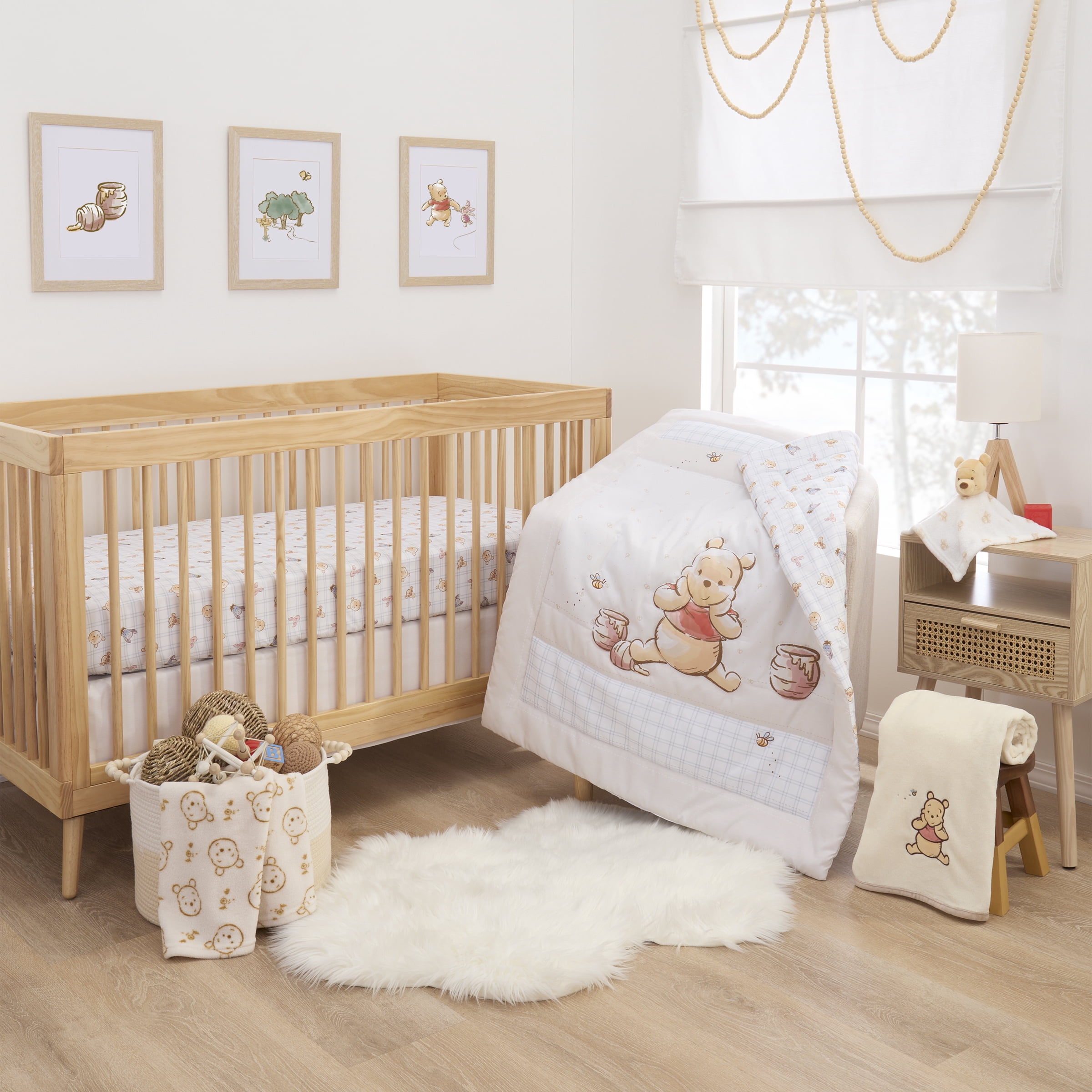Winnie the Pooh Warm Wishes 3 Piece Crib Bedding Set, Infant, Unisex, Beige