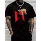 thumbnail image 1 of Camiseta deportiva informal de manga corta y cuello redondo para hombre, de algodón, con estampado de letras y animales, ideal para verano y actividades al aire libre, para adultos, hombres, mujeres,, 1 of 6