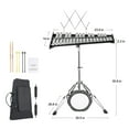 thumbnail image 6 of SKYSHALO 30-Key Glockenspiel Xylophone Set, Complete Percussion Kit with Mallets, Sticks, Sheet Music Holder, 8'' Training Pad, Height-Adjustable Stand & Portable Bag for Learners & Enthusiasts, 6 of 9