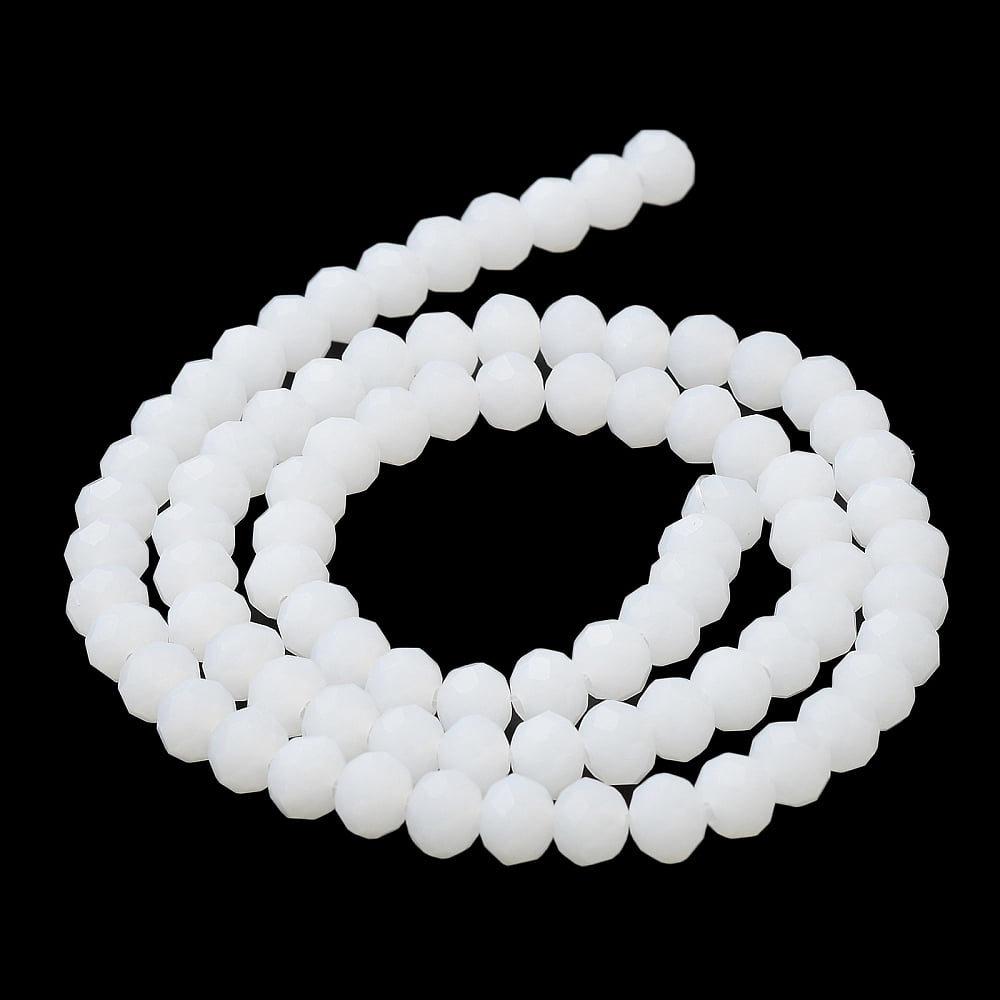 Imitation Jade Solid color Glass Beads Strands Faceted Frosted Rondelle WhiteSmoke 10mm Hole: 1mm 60~61pcs/strand 46~48cm