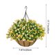 thumbnail image 3 of Cesta colgante de flores artificiales – Eucalipto simulado, camelia, palmera para decoración de interiores y exteriores, cesta de plantas artificiales sin mantenimiento para el hogar, jardín, 3 of 6