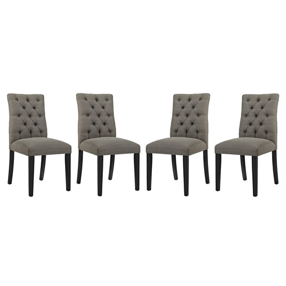 Hawthorne Collections 21.5" Modern Fabric Dining Chair in Gray (Set of 4)