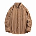 thumbnail image 3 of SDNall Men's Long Sleeve Button Down Shirt Casual Striped Cotton Shirt For Business Casual, 3 of 5