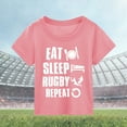 thumbnail image 2 of Gibobby Camisa&nbsp;Vaquera Camiseta de algodón de manga corta con estampado de de fútbol para niños, regalo deportivo para al fútbol americano, verano （Rosa， 3-4 Años), 2 of 3