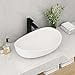 thumbnail image 3 of Weibath Évier Ovale en Pierre Résine pour Salle de Bain, Évier d'Art Moderne, Blanc Mat avec Drain Escamotable (Blanc Mat), 3 of 4