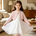 thumbnail image 4 of WQNVRNR Girls Button Cardigan- Long Sleeve Lightweight Fashion Cute Fall Casual Tops Pink Size 3, 4 of 7