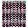 thumbnail image 3 of Spring Shower Curtain, Stylized Daisy and Tulip Blossoms with Green Stems and Leaves on Black Backdrop, Fabric Bathroom Set with Hooks, 69W X 75L Inches Long, Multicolor, by Ambesonne, 3 of 3