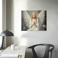 thumbnail image 3 of Nawypu  Angel Girl Wall Art White Angel and Wings Canvas Prints Angels Praying Picture Abstract White Painting Home Decor Frame, 3 of 4