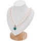 thumbnail image 1 of 1 expositor de busto para collar, de piel sintética blanca, de madera, organizador de joyas, para guardar collares, colgantes, gargantillas y cadenas., 1 of 7