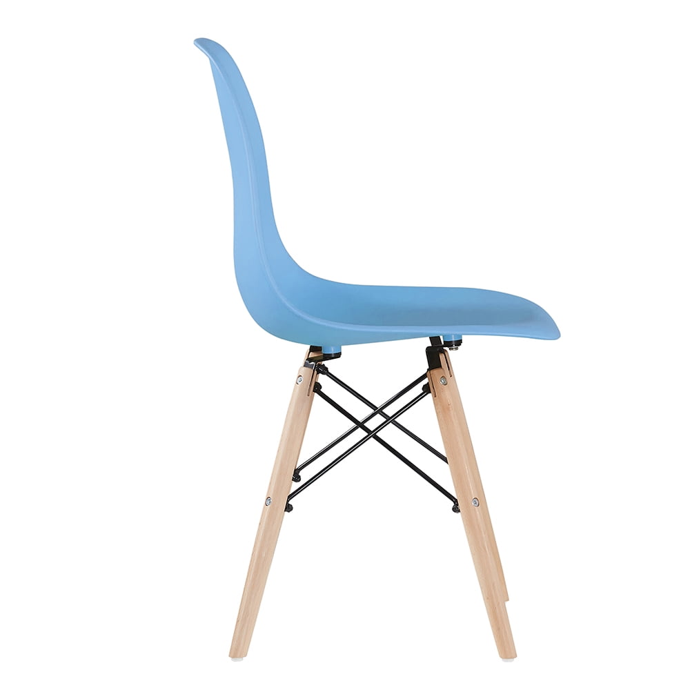 Kepooman 2 PCS Modern Armless Dining Chairs with Wood Legs, Light Blue