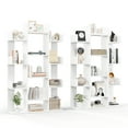 thumbnail image 1 of Costway 2 Pcs Bibliothèque en Forme d'Arbre avec 13 Étagères de Rangement Style Industriel Rustique Blanc, 1 of 10