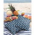 thumbnail image 3 of Pack of 2 Outdoor Pillow Covers, Boho Moroccan Blue Black and White Geometric Waterproof Square Throw Pillowcase Cushion Decorative Pillow Covers for Couch Patio Tent, 18x18 in, 3 of 6