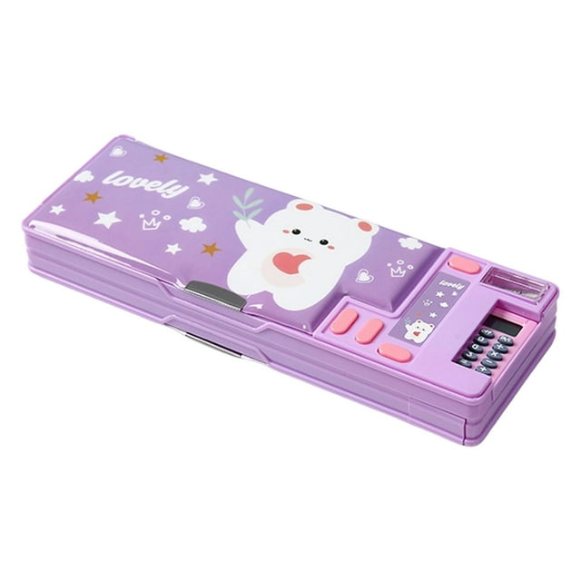& Craft Papeterie Ensemble de Crayons Multifonction avec Design de Dessin Animé pour Enfants – Taille-Crayon à Mot de Passe Sécurisé Tableau Blanc Calendrier Durable et Construction en Métal