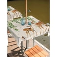 thumbnail image 2 of Outdoor Tablecloths with Umbrella Hole & Zipper, Botanical 60x60 Inch Square Tablecloths, Spring Leaves Flowers Deers Birds Country Biege Waterproof Table Cloth, Patio/Pool/Picnic Table Covers, 2 of 8