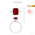 thumbnail image 5 of ANGARA Lab Grown 4 Ct Emerald-Cut Ruby Hidden Halo Classic Engagement Ring for Women in 14K White Gold (Size-10x8mm) | July Birthstone, Anniversary, Jewelry Gift for Women | Lab-Grown Ruby Ring, 5 of 8