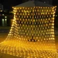 thumbnail image 2 of Guirnalda de luces LED de malla de red para Navidad, guirnalda de luces de 110 V/220 V CA para exteriores, cortina de ventana, luz de carámbano para pared, Navidad, Año Nuevo, vacaciones, 2 of 5