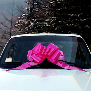 Zoe Deco Big Car Bow (30 Pink, 1 Pack) with 2 Gold Accessory Bows