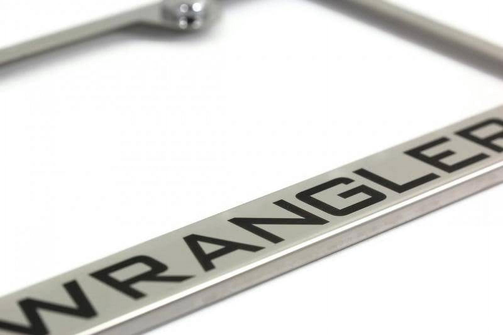 Jeep Wrangler Laser Etched Logo Stainless Steel License Plate Frame (Chrome)