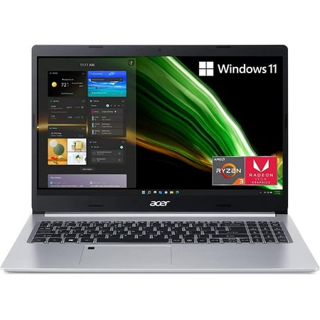 Acer Aspire 5 Laptop, 15.6" Full HD IPS Display, AMD 3350U, Quad-Core, AMD Radeon Vega 6 Graphics, 4GB DDR4 RAM, 128GB PCIe SSD, WiFi 6, Backlit KB, Windows 11 in S Mode, Cefesfy