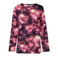 thumbnail image 5 of Garbnen Valentine Tops for Women Heart Graphic Crew Neck Long Sleeve Tops for Women Fashion Spring Summer Graphic Tees for Women, 5 of 6
