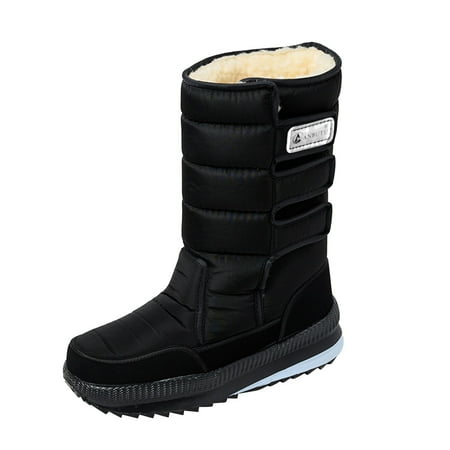 

Puawkoer Mens Couple Boots Winter Snow Boot Men Size 9 Warm and Cold Splash Mens Snow Boots Wide Feet Proof Water Hook Loop Mens Snow Boots Size 9 Wide Plush Thickened Snow Bo