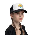 thumbnail image 4 of PAYOHTO Kids Cute Pigs Sunflowers Yellow Baseball Hat Back Adjustable Mesh Breathable Hats Black Trucker Cap Outdoor Fishing Sun Caps for Boys or Girls ages 4-10, 4 of 9