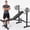 Black, variant on SHOUFTW Foldable Adjustable Weight Bench Set with Leg Developer, 650 lbs Heavy-Duty Bench Press for Home Gym Strength Training, Space-Saving Workout Equipment for Small Apartments, Black