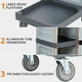 thumbnail image 3 of IdeaHouse Janitorial Cart with 2 Cabinets, 3-Shelf Commercial Cleaning Cart on Wheels with Cover & Vinyl Bag, Silent Casters, Heavy-Duty Housekeeping & Custodial Utility Cart, 3 of 7