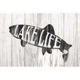 thumbnail image 3 of Wild Apple Portfolio 24x17 Black Modern Framed Museum Art Print Titled - Lake Life Sign, 3 of 5