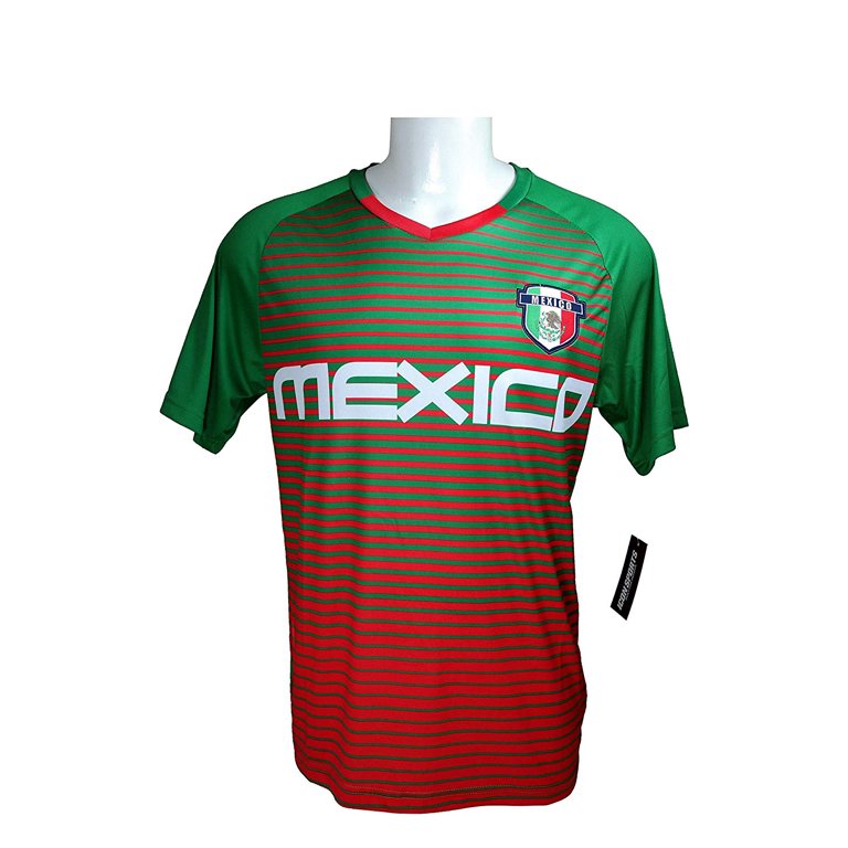 Icon Sports Mexico Soccer Jersey (Large, Black/Green) 