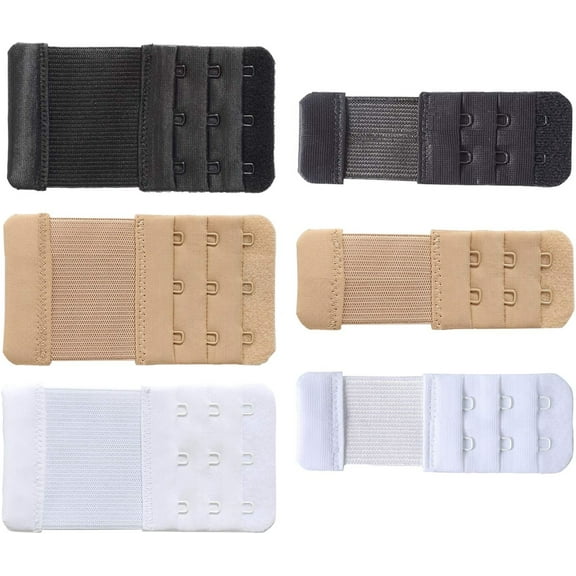 HAOYUNL Women's Bra Extenders 2 Hook / 3 Hook / 4 Hook / 5 Hook / 6 Hook, Stretchy Underwear Back Bra Extension Extended Buckle 6Pcs