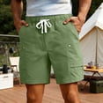 thumbnail image 2 of EOYWHK Running Shorts Men with Pockets Elastic Waist Drawstring Jogging Shorts Men Soft Lightweight Breathable for Casual Lounge Home Active Army Green, Size L, 2 of 9