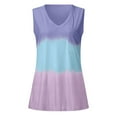 thumbnail image 3 of CNKOO Womens Tie-Dye Tank Loose Fit V Neck Sleeveless Color Block Shirts with Pocket, 3 of 6
