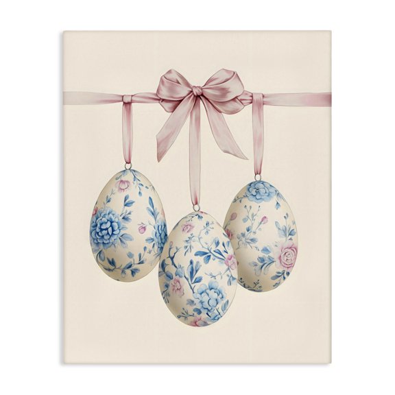 Stupell Industries French Country Floral Coquette Easter Eggs Canvas Art, 16 x 20, by Arlington Prints