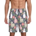thumbnail image 1 of Balery Llamas Pantalones cortos de pijama de punto de algodón para hombre con cinturilla y bolsillos-Large, 1 of 6
