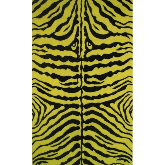 Fun Rugs Rectangle Zebra Skin-Yellow Nylon Kids Rug