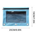 thumbnail image 2 of IMossad Pencil Pouch for 3 Ring Binder, Binder Pencil Case with Smooth Zipper, Clear Window Pencil Case for Binder, Big Capacity 3 Ring Binder Pencil Bag with 3 Reinforced Grommets,Blue, 2 of 7