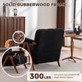 thumbnail image 6 of LEHZROAJ Modern Chenille Upholstered Accent Chair,Armchair Thick Backrest Solid Wood Frame for Living Room,Bedroom(Black), 6 of 11