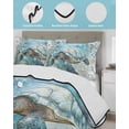 thumbnail image 4 of Sea Turtle Coastal Twin XL Size Down Alternative Comforter, Lightweight Comforter Quilt Bedding Set with Pillow Shams Summer Beach Teal Coral Starfish All Seasons Bed Comforter Duvet Insert 68"x98", 4 of 7