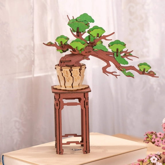 Rolife TG510 3D Wooden DYI Puzzle - Evergreen Pine Bonsai