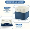 thumbnail image 2 of 13x13x13 Storage Cube Bins,Set of 4, Large Foldable Fabric Storage Cubes with Handles for Organizing Home, Closet, Clothes, Toy, Book, Office(White&Blue), 2 of 14