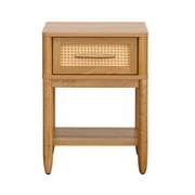 Better Homes & Gardens Springwood Caning Nightstand, Light Honey Finish