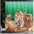 thumbnail image 4 of Ambesonne Under the Sea Shower Curtain, Octopus in Water, 69"Wx84"L, Green Brown Red, 4 of 5